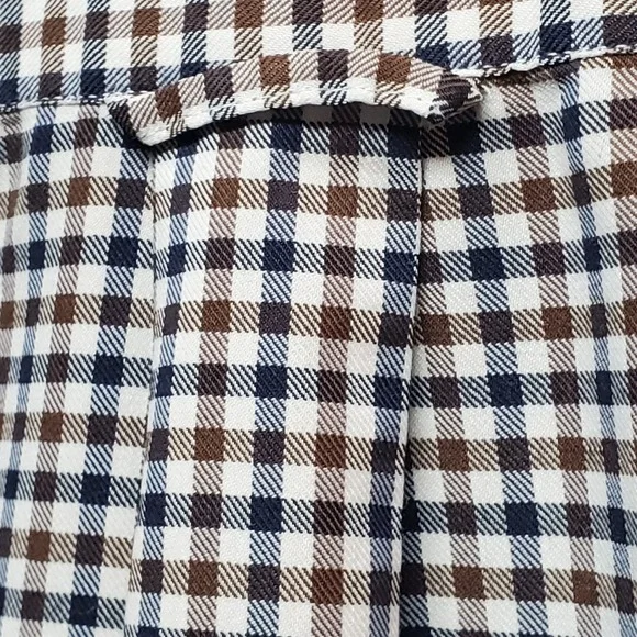 IZOD Short Sleeve Button Down Shirt L Club Check Design Coastal Classic w/Pocket - Picture 10 of 13